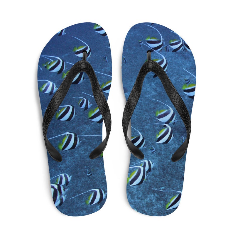 Tropical Fish Print Flip-flops - Etsy