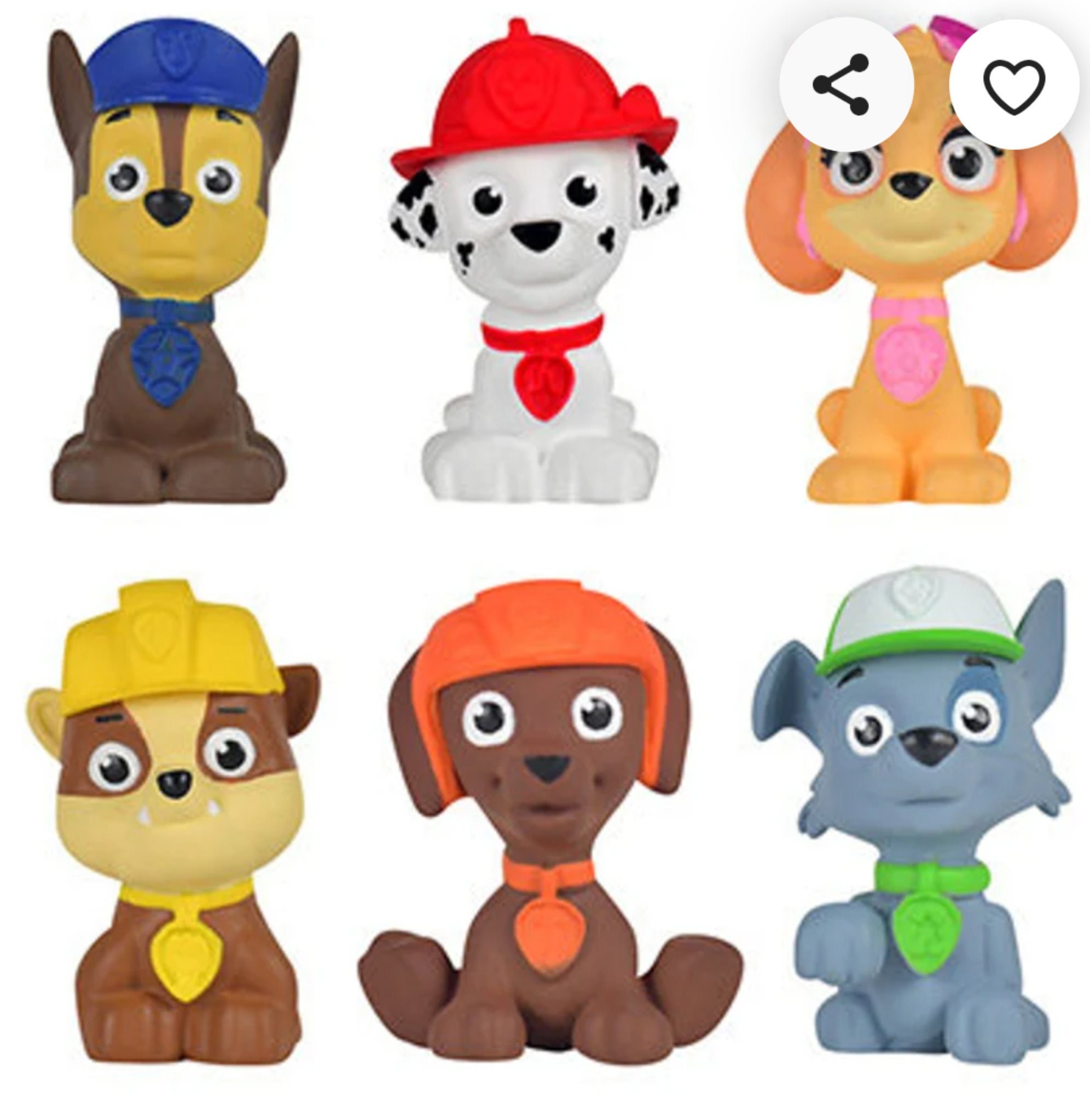 Kids Paw Patrol Mini Figures Set Of 6 - Rocky, Zuma, Skye, Rubble, Marshall  & Chase : Target