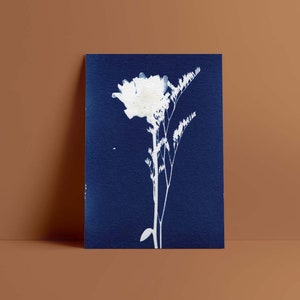 Cyanotype Vintage Floral Printable image 1