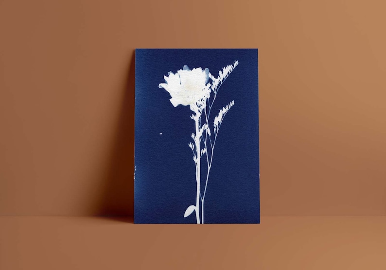Cyanotype Vintage Floral Printable image 1