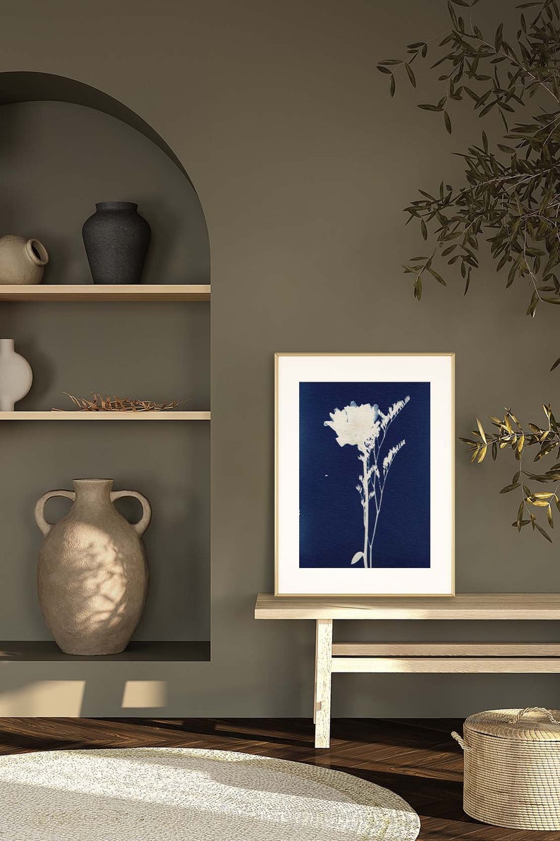 Cyanotype Vintage Floral Printable image 2