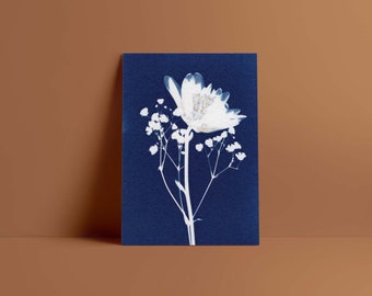 Cyanotype Vintage Floral Printable