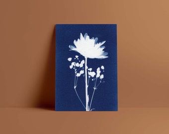 Cyanotype Vintage Floral Printable