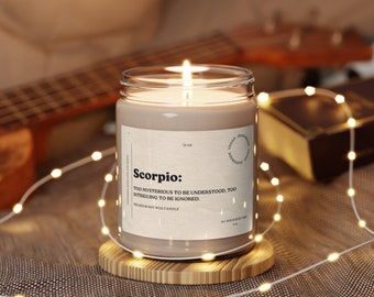 Scorpio candle, Zodiac candle, Scorpio Candle gift, Gift for her, friend gift, Scented Soy Candle, 9oz