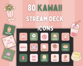 STREAM DECK Kawaii Icons / Twitch / Streaming Assets / Adobe + more!