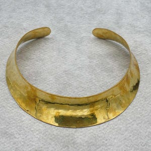 Brass Bib Choker: Tribal Ethnic African Collar Necklace
