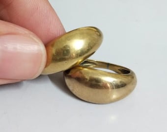 Brass Dome Ring: Chunky Gold Statement Jewelry