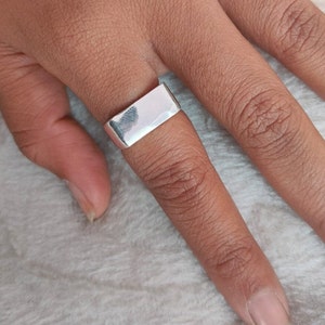 Handmade Sterling Silver Square Signet Ring: Monogram Promise Ring
