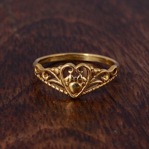 Boho Brass Heart Ring: Minimalist Bohemian Jewelry