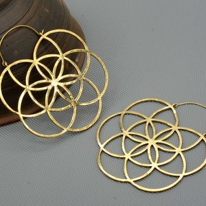 Geometric Brass Hoop Earrings: Minimalist Circle Design