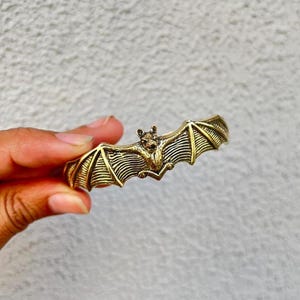 Brass Bat Bracelet: Gothic Halloween Jewelry