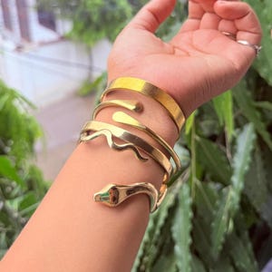 set of 4 bracelet African Brass Bangles, Stackable Bracelets, Boho Statement Bangles, Adjustable Stackable Bracelets