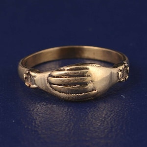 Gold Handshake Ring: Handmade Brass Lovers Ring