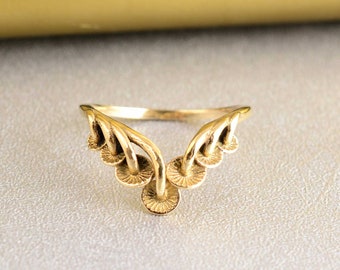 Mushroom Ring, Handmade Ring, Dainty Mushroom Jewellery, Gift Ring, Gold Mushroom Ring, Vintage Bobo Natura Jewellery, Gift For Her & Him
