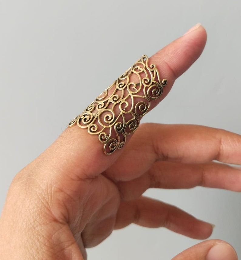 Arthritis, EDS finger splint for both joints, Full finger ring sterling silver 925, PID & DIP joints image 2