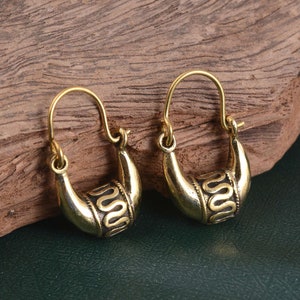 Small Brass Bali Hoop Earrings: Ethnic Style