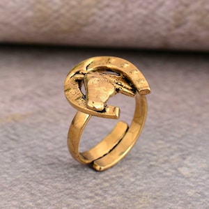 Brass Horseshoe Ring: Unisex Band Ring