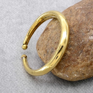 Rustic Solid Brass Cuff Bracelet - Boho Jewelry