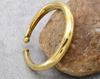 Rustic Solid Brass Cuff Bracelet - Boho Jewelry
