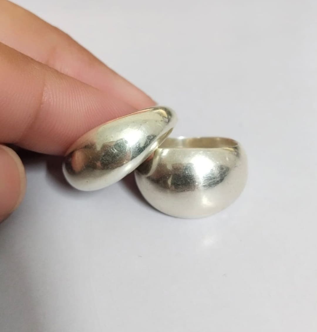 Chunky Silver Plated Dome Ring: Minimalist Statement Jewelry - Etsy