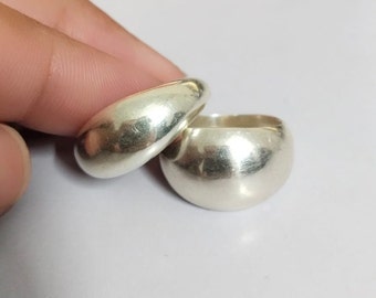 Chunky Silver plated Dome Ring: Minimalist Statement Jewelry