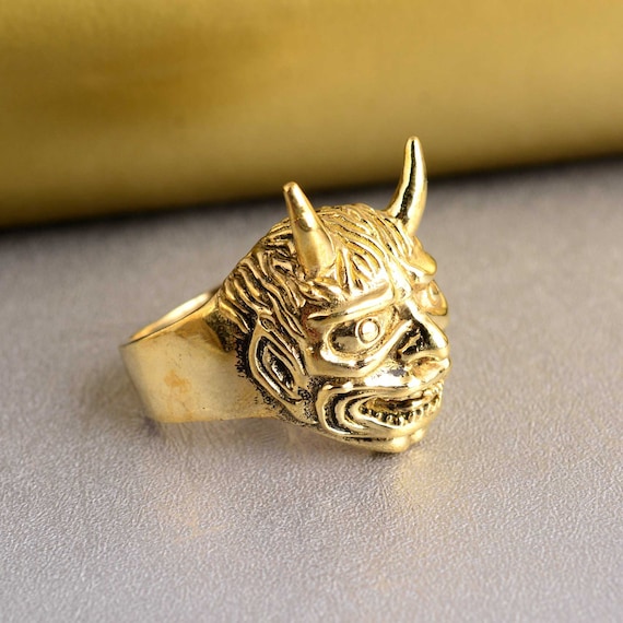 Devil Skull RING 真鍮 Brass Monster Ring: Punk Biker Devil Skull Ring - Etsy Finland
