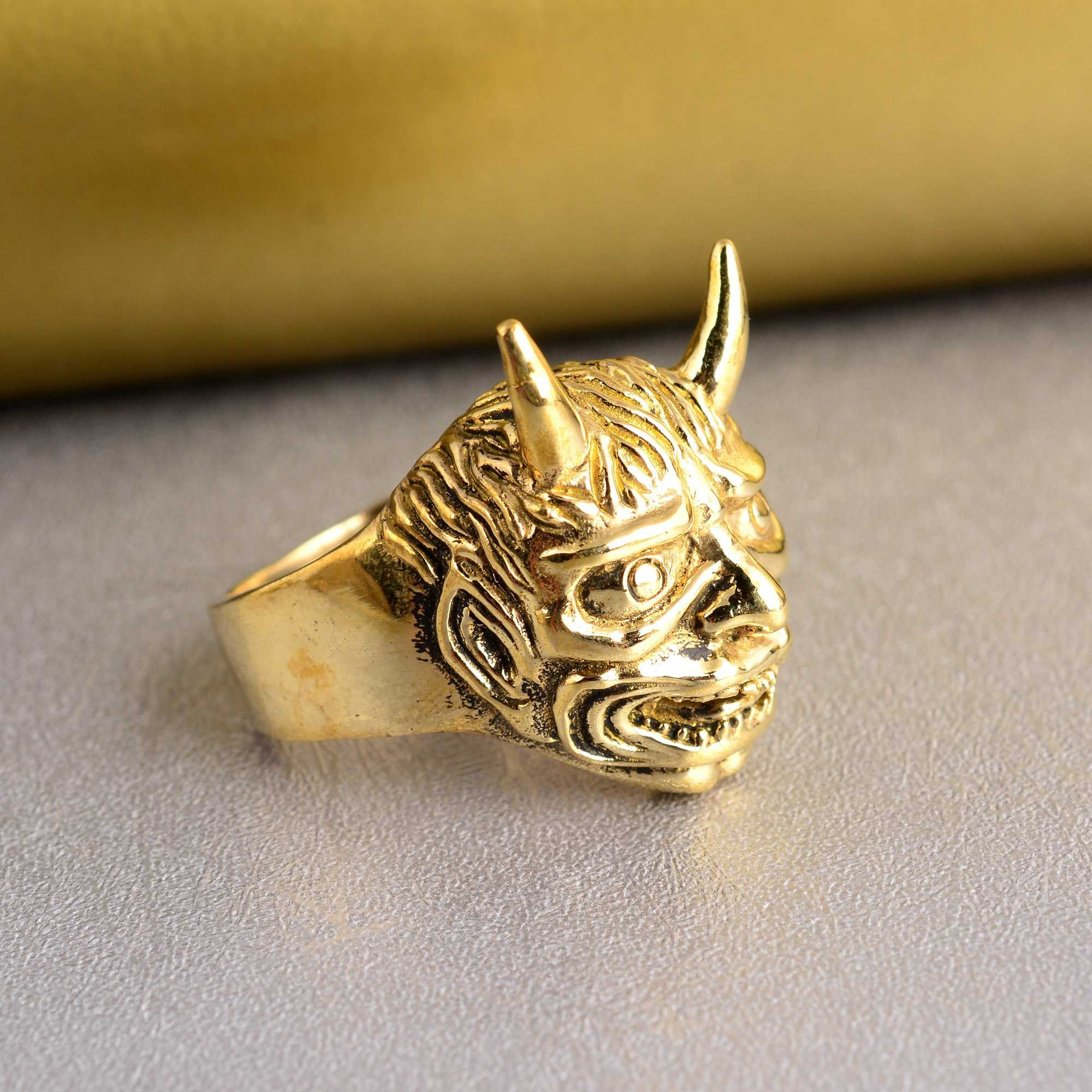 Devil Skull RING 真鍮 Brass Monster Ring: Punk Biker Devil Skull Ring - Etsy Finland