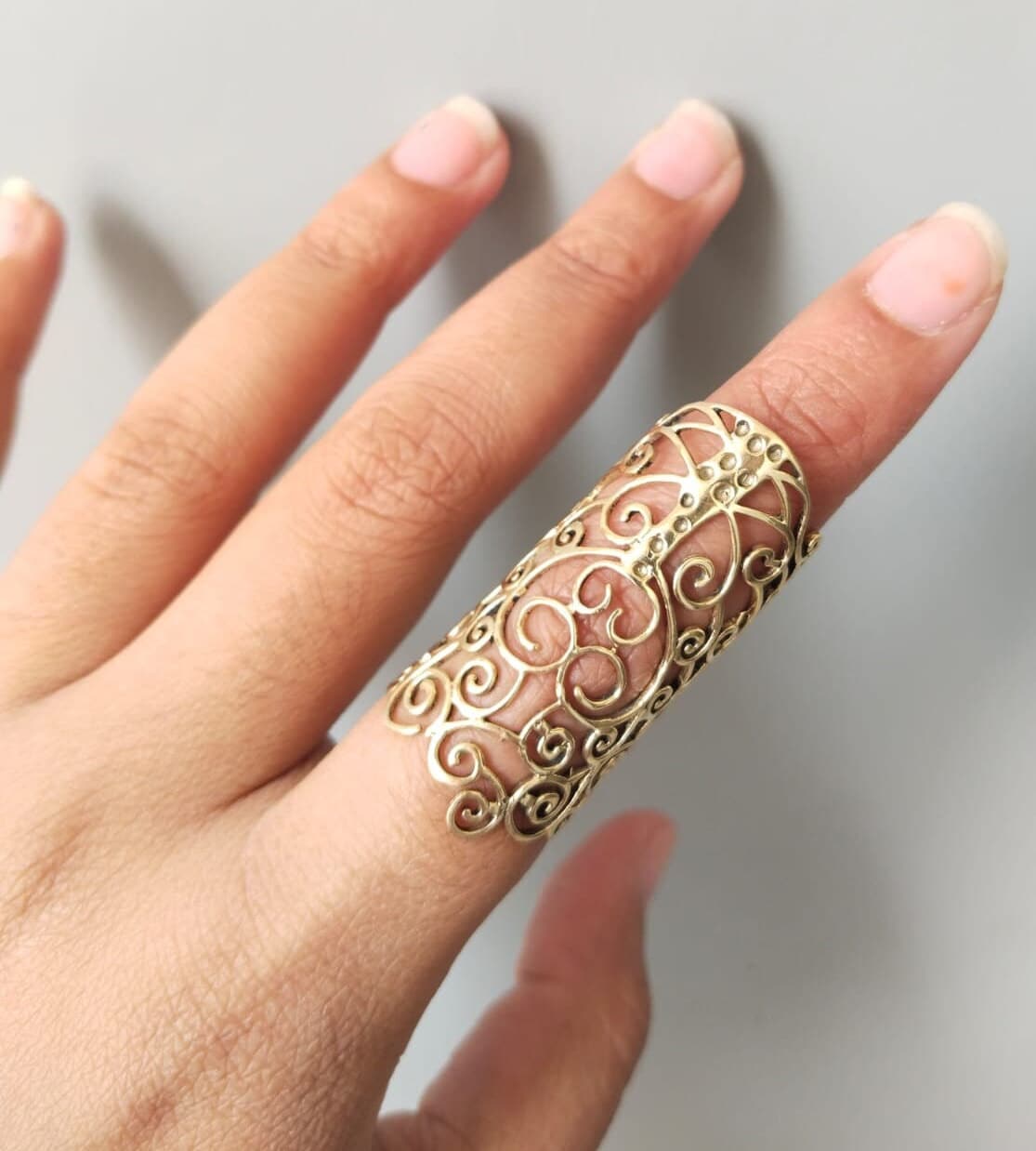 Micro Gold Plated Filigree Design Ladies Finger Ring Online|Kollamsupreme