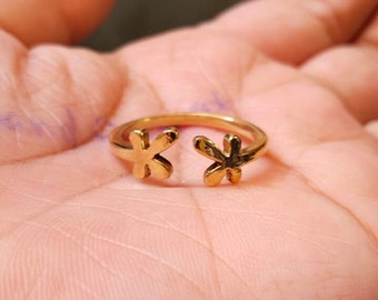 GOLD Toe Rings, Adjustable brass Toe Rings, Minimalist Rings, Flower toe ring, Gift for Her