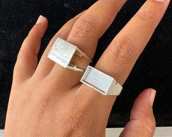 Sterling Silver Secret Compartment Ring: Personalized Pill Box Signet Ring