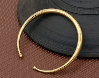 Gold Brass Cuff Bracelet: Minimalist Stacking Bangle