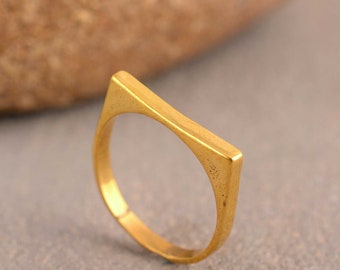 Bar Ring\ Flat Bar Ring\ Minimalist Ring\Geometric Ring\Delicate Gold Ring \Dainty Bar Ring\ Simple Everyday Rings| Minimal Stacking Ring
