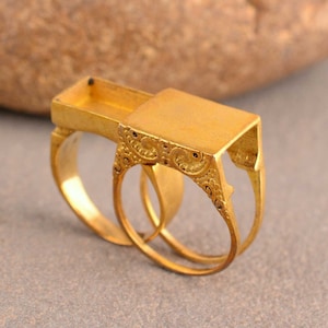 Gift Ring, Messing Ring, Pill Box Ring, Doppel Poisoner Ring, Geschenk für sie, versteckte Component Box Ring, geheime Nachricht Ring, handgemachtes Geschenk