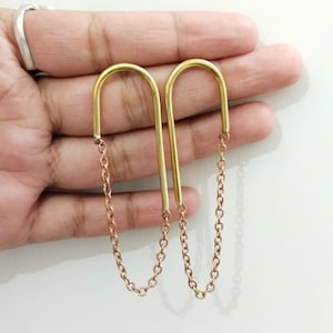 Gold Chain Earring, Chain Stud Earrings, Minimalist Chain Earring, Dainty Earring, Tiny Earring, Everyday Earrings