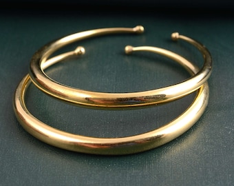 Solid Brass Bangle Bracelet: Bohemian Open Cuff Jewelry