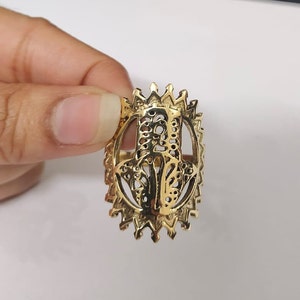 Brass Hamsa Ring: Hand of Fatima, Spiritual Jewelry