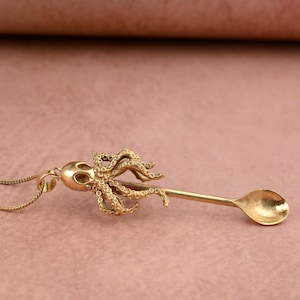 Handmade Brass Octopus Ear Cleaning Tool: Creative Keychain Pendant