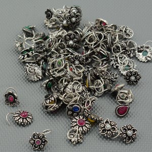 Flower Silver Nose Stud: Statement Piercing Jewelry