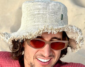 Handwoven Hemp Sun Hat: Adjustable Brim, Eco Friendly Beach Hat