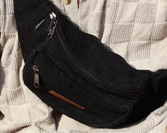 Hemp Fanny Pack: Eco-Friendly Travel Bum Bag, Nepal Made