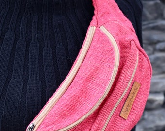 Sustainable Hemp Bum Bag Australia Sustainable Christmas Present Travel Bag Eco-Friendly Fanny Pack Festival Bum Bag Dog Walking Bag