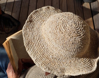Handwoven Hemp Sun Hat: Wide Brim, Foldable, Summer Protection Australia