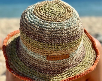 Handwoven Hemp Sun Hat: Foldable Earthy Style Beach Hat