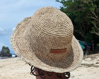 Handwoven Hemp Sun Hat, Adjustable Brim, Nepal Made