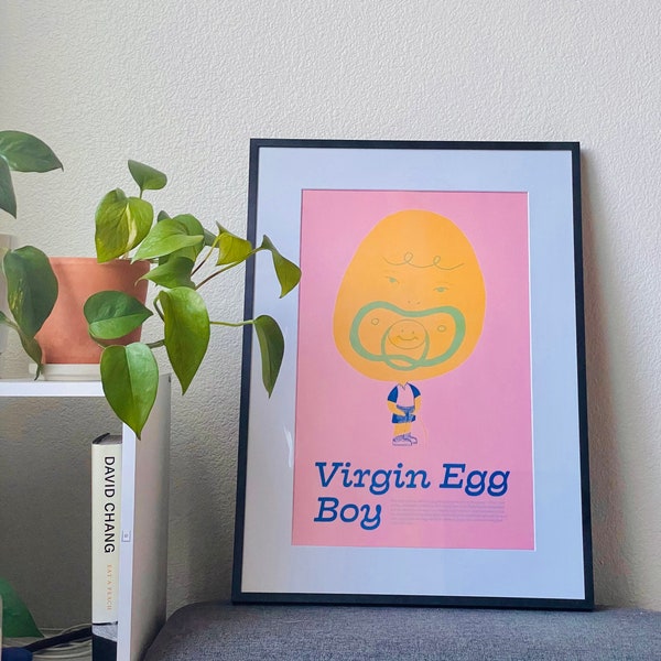 Virgin Egg Boy Risograph Print | 11”x17”