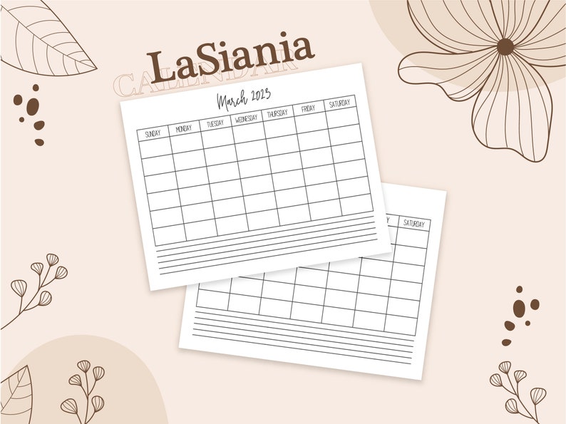 2023 2024 Calendar Printable Monthly Calendar Twister Font Etsy