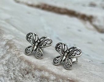 WINNICACA Orecchini A Farfalla In Argento 925 Con Opale - Eleganti E Semplici, Regalo Per Donna - 2