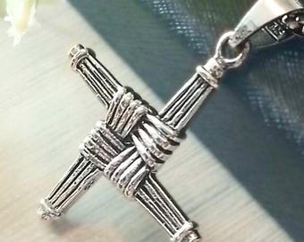 Collana Croce Di Brigid In Acciaio Inox: Ciondolo Celtico Irlandese Simbolo Di Protezione E Fede