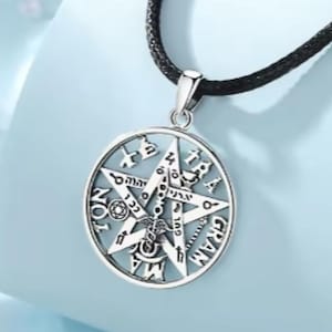 Tetragrammaton Pentagram Pentacle 3D Pendant Wiccan, Spiritual Jewelry, Pentacle Shell Pendant, 925 Sterling Silver Handmade Jewelry!