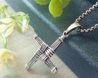 Saint Brigid's Cross, Celtic Cross Necklace, Irish Jewelry, Wiccan Jewelry, St. Bridget's Cross 925 Silver Pendat Religious Jewelry!